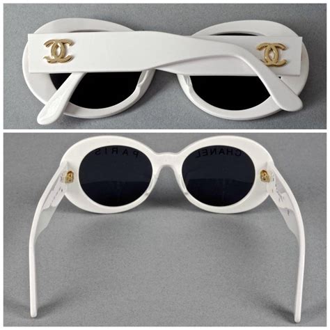 chanel vintage white sunglasses|vintage chanel sunglasses for women.